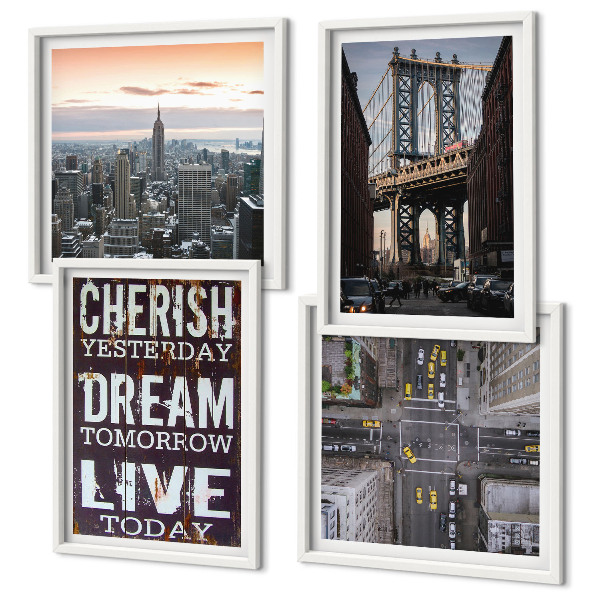 Pripravljena stenska galerija Citat o newyorških pokrajinah