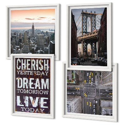 Pripravljena stenska galerija Citat o newyorških pokrajinah