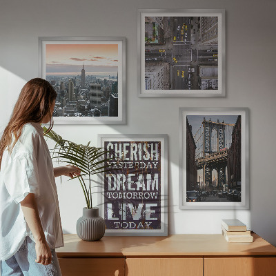 Pripravljena stenska galerija Citat o newyorških pokrajinah