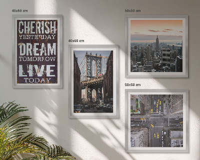 Pripravljena stenska galerija Citat o newyorških pokrajinah