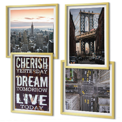 Pripravljena stenska galerija Citat o newyorških pokrajinah