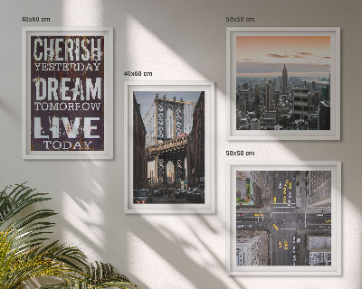 Pripravljena stenska galerija Citat o newyorških pokrajinah