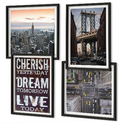 Pripravljena stenska galerija Citat o newyorških pokrajinah