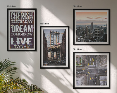 Pripravljena stenska galerija Citat o newyorških pokrajinah