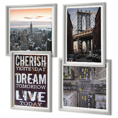 Pripravljena stenska galerija Citat o newyorških pokrajinah