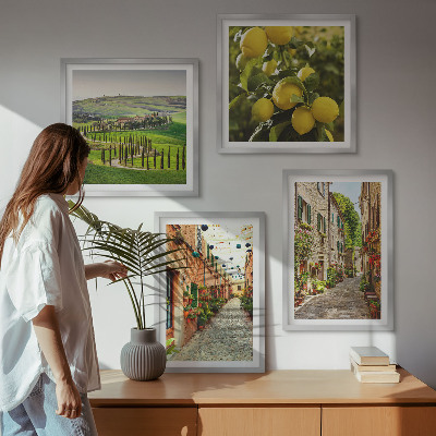 Komplet slik nad zofo Očarljive ulice cvetov limone