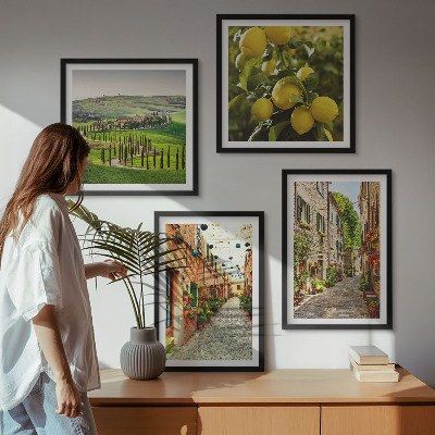 Komplet slik nad zofo Očarljive ulice cvetov limone