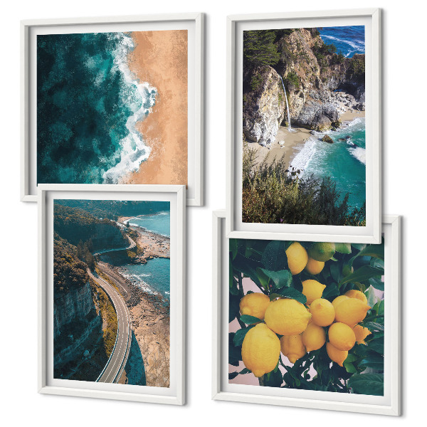 Pripravljena stenska galerija Morska plaža limone gore