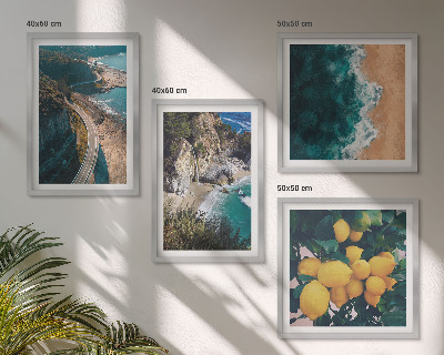 Pripravljena stenska galerija Morska plaža limone gore