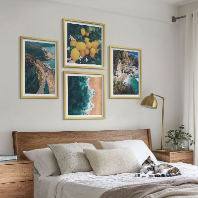 Pripravljena stenska galerija Morska plaža limone gore