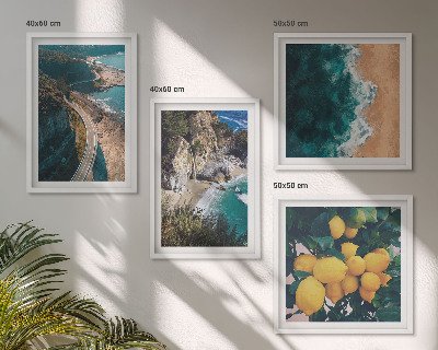 Pripravljena stenska galerija Morska plaža limone gore