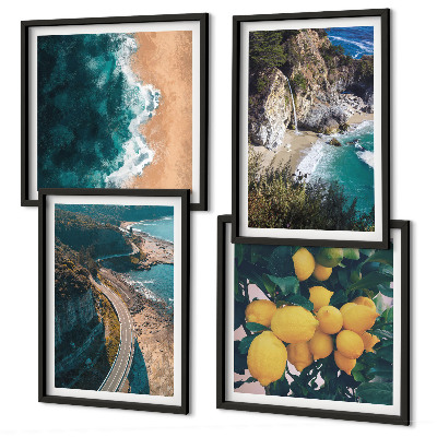 Pripravljena stenska galerija Morska plaža limone gore
