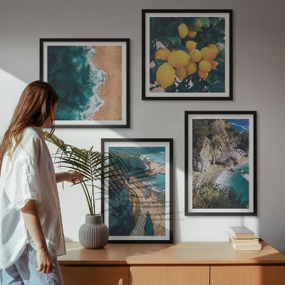 Pripravljena stenska galerija Morska plaža limone gore