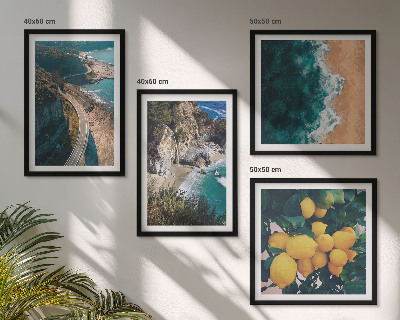 Pripravljena stenska galerija Morska plaža limone gore