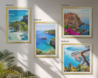 Pripravljena stenska galerija Obmorske palme, modra voda
