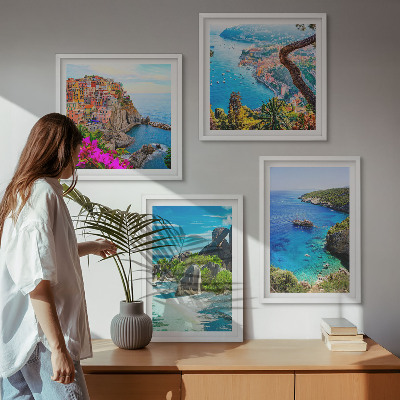 Pripravljena stenska galerija Obmorske palme, modra voda