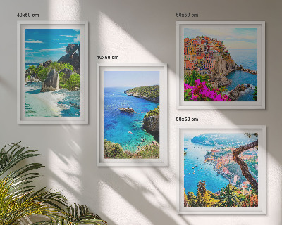Pripravljena stenska galerija Obmorske palme, modra voda