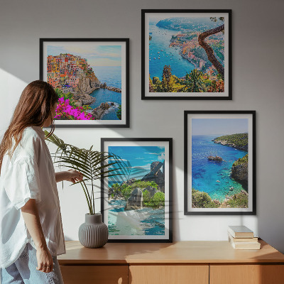 Pripravljena stenska galerija Obmorske palme, modra voda