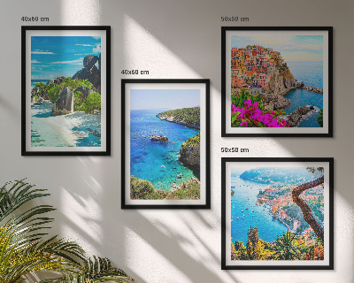 Pripravljena stenska galerija Obmorske palme, modra voda