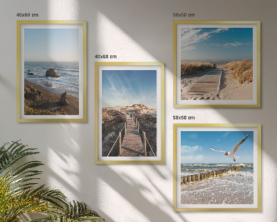 Komplet slik nad zofo plaža valovi nebo pomol sprehod