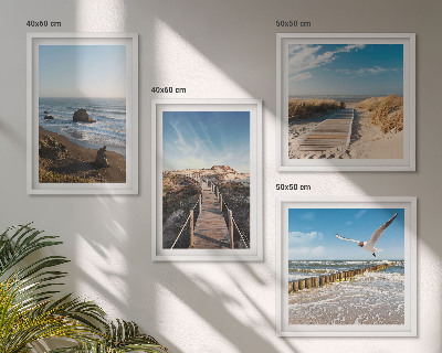 Komplet slik nad zofo plaža valovi nebo pomol sprehod