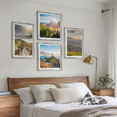 Set 4 slik v okvirju Nebesna pot gorskega cvetja