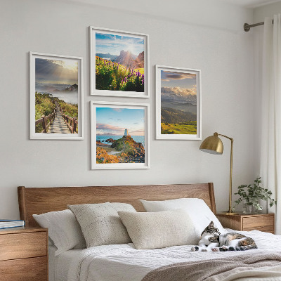 Set 4 slik v okvirju Nebesna pot gorskega cvetja