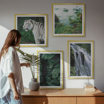 Komplet slik nad zofo Listi slapa belega tigra