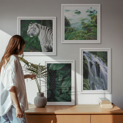 Komplet slik nad zofo Listi slapa belega tigra