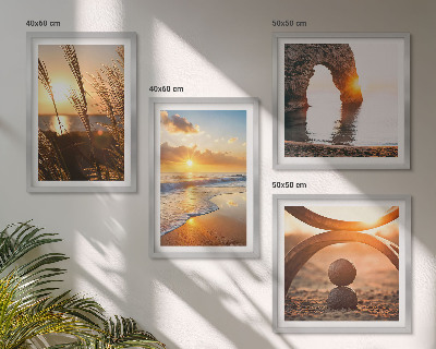 Set 4 slik v okvirju Mirne pokrajine plaže sonca