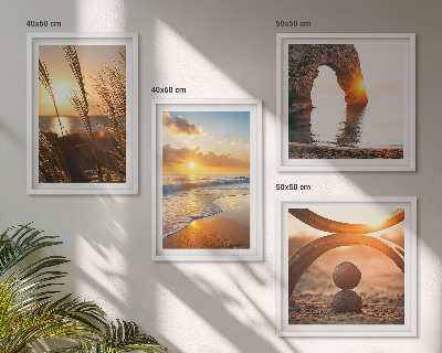 Set 4 slik v okvirju Mirne pokrajine plaže sonca