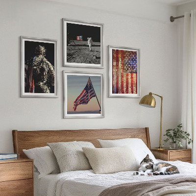 Pripravljena stenska galerija Ameriški simboli Zastava ZDA