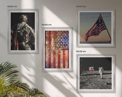 Pripravljena stenska galerija Ameriški simboli Zastava ZDA