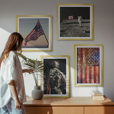 Pripravljena stenska galerija Ameriški simboli Zastava ZDA