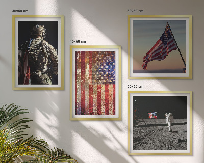 Pripravljena stenska galerija Ameriški simboli Zastava ZDA
