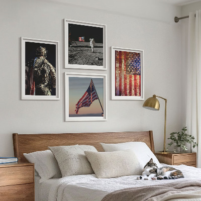 Pripravljena stenska galerija Ameriški simboli Zastava ZDA