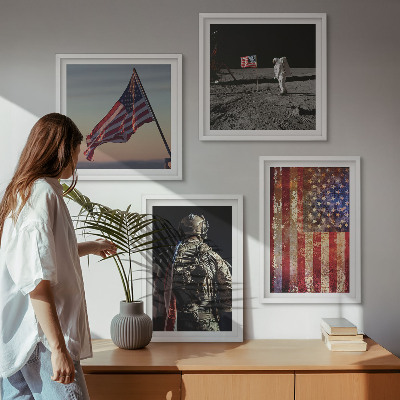 Pripravljena stenska galerija Ameriški simboli Zastava ZDA