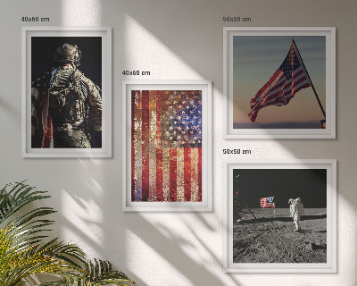 Pripravljena stenska galerija Ameriški simboli Zastava ZDA