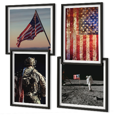 Pripravljena stenska galerija Ameriški simboli Zastava ZDA