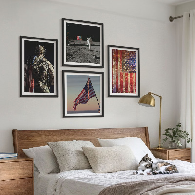 Pripravljena stenska galerija Ameriški simboli Zastava ZDA