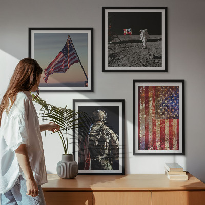 Pripravljena stenska galerija Ameriški simboli Zastava ZDA