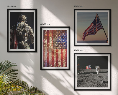 Pripravljena stenska galerija Ameriški simboli Zastava ZDA