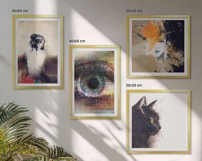Pripravljena stenska galerija Portret ženske, oči, barve, čustva