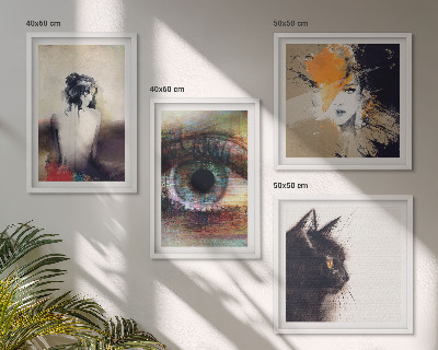 Pripravljena stenska galerija Portret ženske, oči, barve, čustva