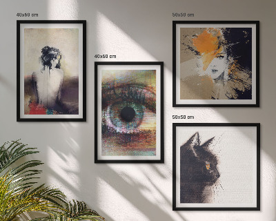 Pripravljena stenska galerija Portret ženske, oči, barve, čustva