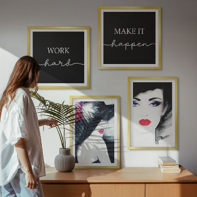 Pripravljena stenska galerija Portreti žensk z ustnicami