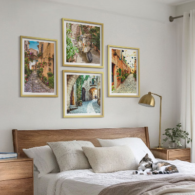 Komplet slik nad zofo Očarljive italijanske ulice in rože