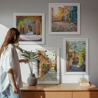 Pripravljena stenska galerija Očarljive ulice s kamni