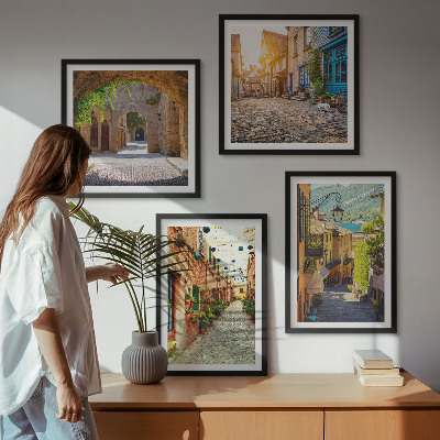 Pripravljena stenska galerija Očarljive ulice s kamni