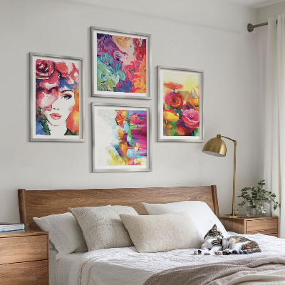 Pripravljena stenska galerija Portret intenzivnih barv cvetja
